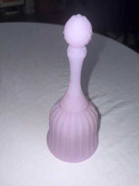 Fenton Pink Satin Glass Bell